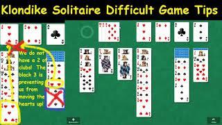 Klondike Solitaire Difficult Game Tips