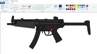 How to draw MP5 in MS Paint | Easy step by step drawing