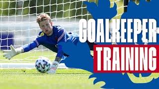 Pickford & Ramsdale v Henderson & Johnstone No Bounce Goalkeeper Training Challenge | England