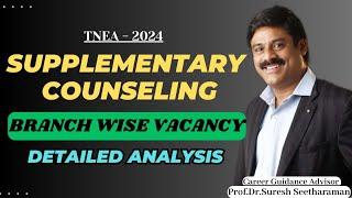 TNEA2024/Supplementary Counseling/Branch wise Vacancy/ Detailed Analysis