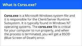 How To Remove The Csrss.exe Virus