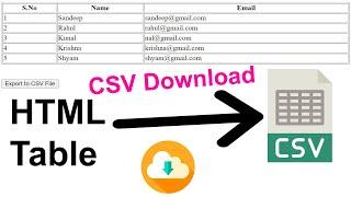 How to Convert or Download HTML Table into CSV File using JavaScript