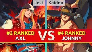 GGST ▰ Jest (#2 Ranked Axl) vs Kaidou (#4 Ranked Johnny). High Level Gameplay