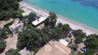 La Riviera Barbati Corfu Seaside Apartments Drone birds eye view 4K video