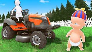 Baby Steals Riding Lawn Mower! - Who's Your Daddy 2 Multiplayer