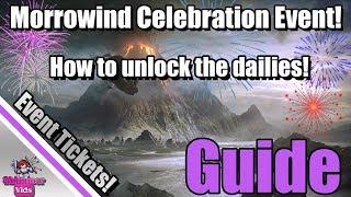 ESO: Morrowind Celebration Event Guide! How to Unlock Dailies! Event Tickets!