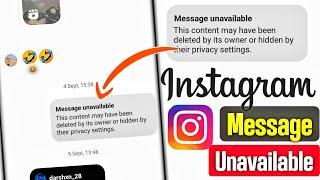 message unavailable instagram | instagram message unavailable problem | message unavailable problem