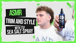 Wavy Hair Tutorial: Trim and Style with The Shave Factory Sea Salt Spray by MC Barber