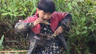 A Chau boy goes fishing and picks roots from the forest to improve his meals.