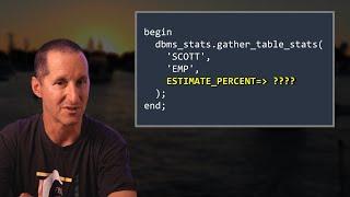 Stop using ESTIMATE_PERCENT in DBMS_STATS
