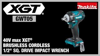 40V max XGT® 4-Speed 1/2" Sq. Drive Impact Wrench Kit w/ Detent Anvil (GWT05)