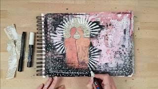 Mixed Media Art Journal Tutorial With Masks And Stencils