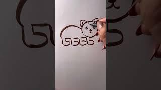 Easy way to make cute cat using numbers #shorts