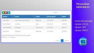 DataTables - Exportar a Excel, PDF, y enviar a imprimir. Personalizar estilos.