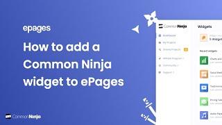 How to add a Common Ninja Widget to ePages