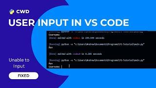 Not taking User Input in Vs Code Problem Fixed | Python | VS code | Code Runner