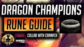 DRAGON CHAMPIONS | RUNES GUIDE feat CARNIFEX | GEAR YOUR CHAMPIONS TO WIN!