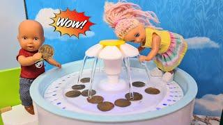 THE FOUNTAIN OF DESIRES FULFILLS THE WISHES OF MAX Katya and Max A CHEERFUL FAMILY funny barbie