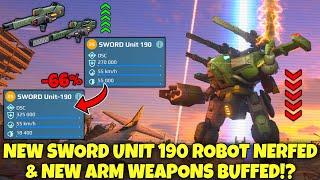 New SWORD Unit 190 Robot Gets HEAVILY NERFED!? - War Robots 11.1 Test Server