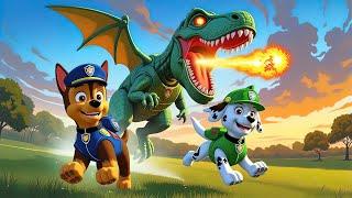 Paw Patrol Ultimate Rescue | CHASE & ROCKY Attack ROBOT DINOSAUR | Very Funny Story | Rainbow 3