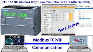 PLC S7-1200 Modbus TCP IP communication with SCADA send/received data arrays