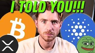 CARDANO ADA, XRP RIPPLE & PEPE COIN I Told You This Would Happen.. ITS TIME... LAST CHANCE!!!!