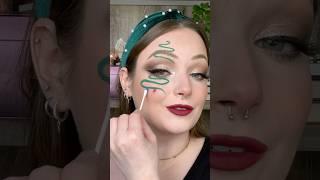CHRISTMAS TREE MAKEUP!!️ would you try it?? #makeuptutorial #holiday #christmas #makeup #beauty