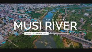 HYDERABAD MUSI RIVER AERIAL VIEW