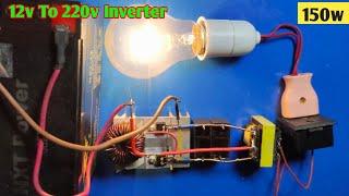 How to make inverter 12v to 220v , 150w using Ferrite Transformer ,How to make inverter circuit,