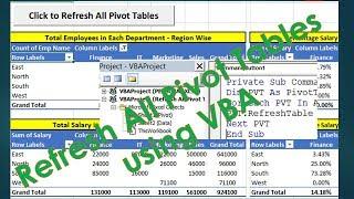 VBA for Pivot table refresh - Excel VBA Pivot table example