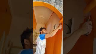 Wall painting orange collor fast cort #wallpaiting #art