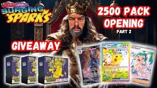 2500 PACK Surging Sparks OPENING + GIVEAWAYS LIVE! Watch and Win Now! (Part 2)