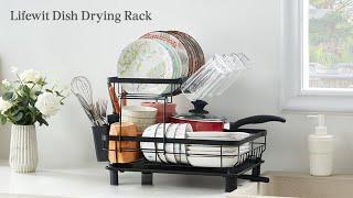 Lifewit Dish Drying Rack, Stainless Steel Dish Drainer Rack for Kitchen Organization