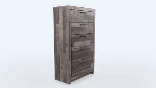 Derekson Multi Gray Five Drawer Chest