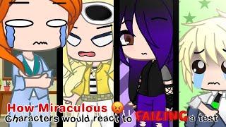 How Miraculous Characters Would React To Failing A Test || GCS