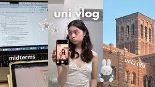 PRODUCTIVE UNI VLOG 🫐 study with me, days in my life at ucla, midterm exam grind, matchas, cramming