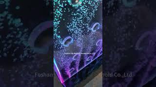 Custom Made rainbow Color Light Led Dancing Fountain Water Bubble Wall Room Divider  #bubblewall