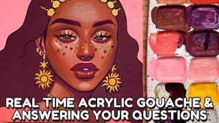 PAINT WITH ME | Acrylic Gouache + Q&A