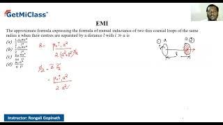 Coaxial Loop Mutual Inductance Formula Explained JEE 12th Physics Electro Magnetic Induction