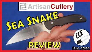 FULL Review of the Artisan Cutlery "SEA SNAKE" Model 1842 - Michael Emler Design Fixed Blade Knife