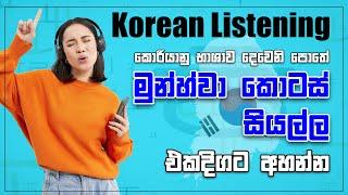 දෙවෙනි පොතේ Korean Munhwa කොටස් සියල්ල එකපෙලට අහන්න | Korean Listening Practice