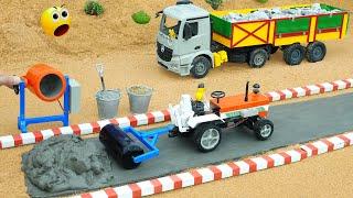 Tractor and Heavy Truck Accident-DIY Science Project to Make Modern Concrete Roads