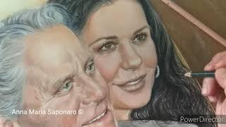 ANNA MARIA SAPONARO's ARTWORK - "Michael Douglas & Catherine Zeta-Jones"