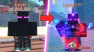 Noob To Pro In Fisch Roblox as Enderman! Unlocked Mariana's Veil Boss, Scylla Hunt! ( FULL MOVIE)