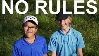 we play the GOLF COURSE WITH NO RULES giving money to kids golf