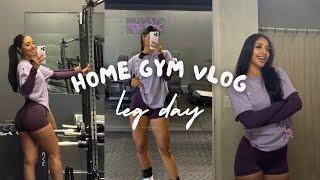 HOME GYM VLOG | GRWM, MICD UP LEG DAY, GLUTES & QUADS WORKOUT ROUTINE