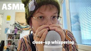 ASMR Breathy close-up whispering & inaudible yapping