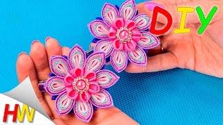 Цветы из лент своими руками. Заколки "Канзаши". Kanzashi Tutorial.