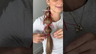 Bubble braid with bows #hairstyle #hairinspo #hairtutorial #hair #hairtok #hairideas #holidayhair