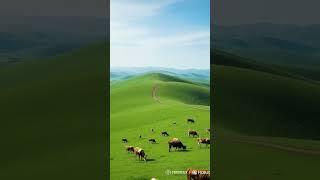 Peaceful Pasture: Cows Grazing in Nature's Beauty #nature #cows #relaxing